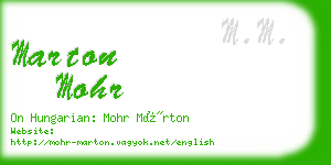 marton mohr business card